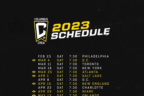 columbus crew 2023 schedule